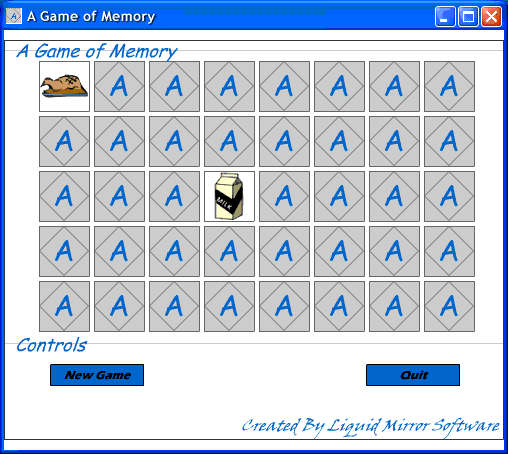 A Game of Memory - A fun, concentration-style game for kids.
